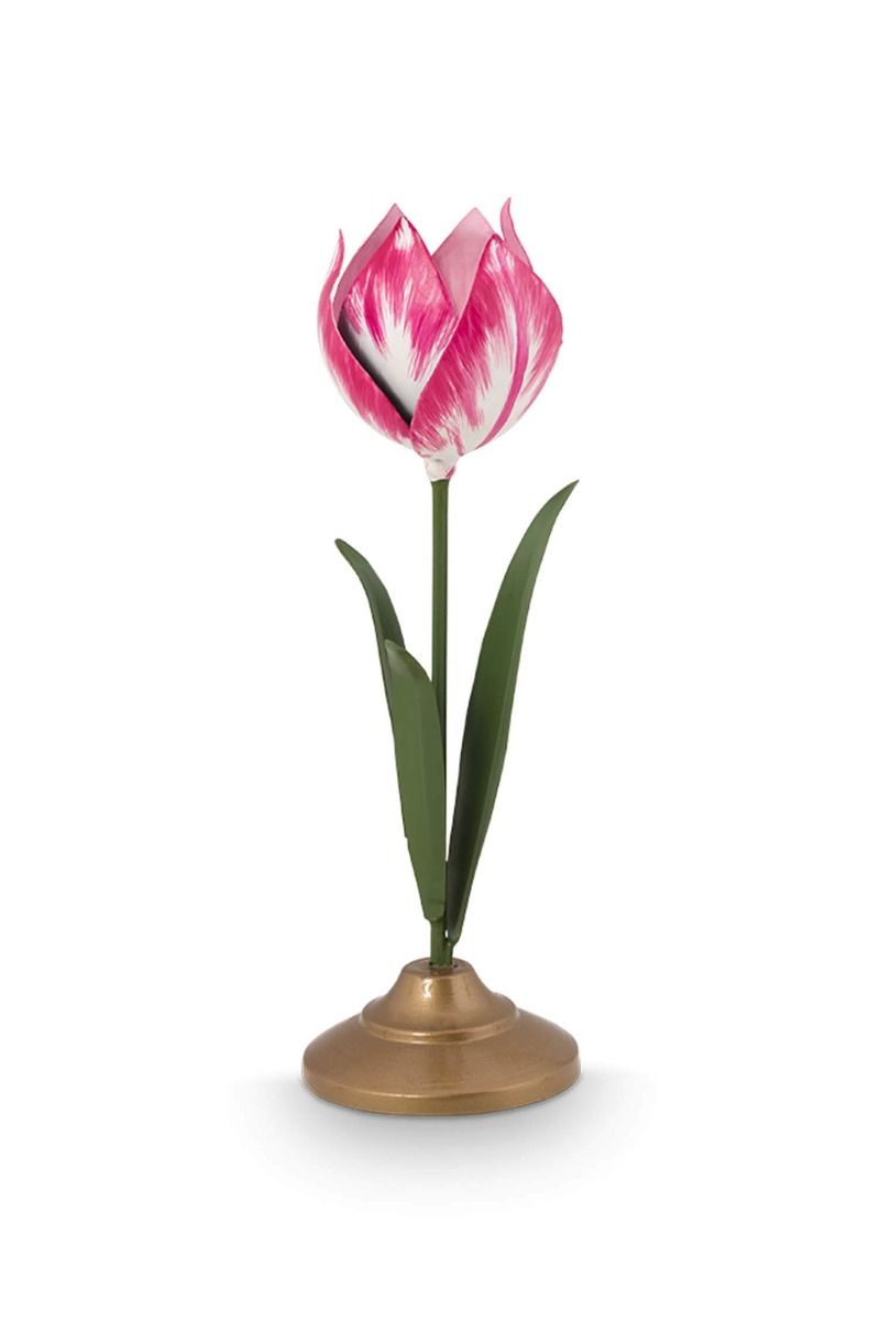 Set/2 Tulpe Kerzenhalter Metall Rosa