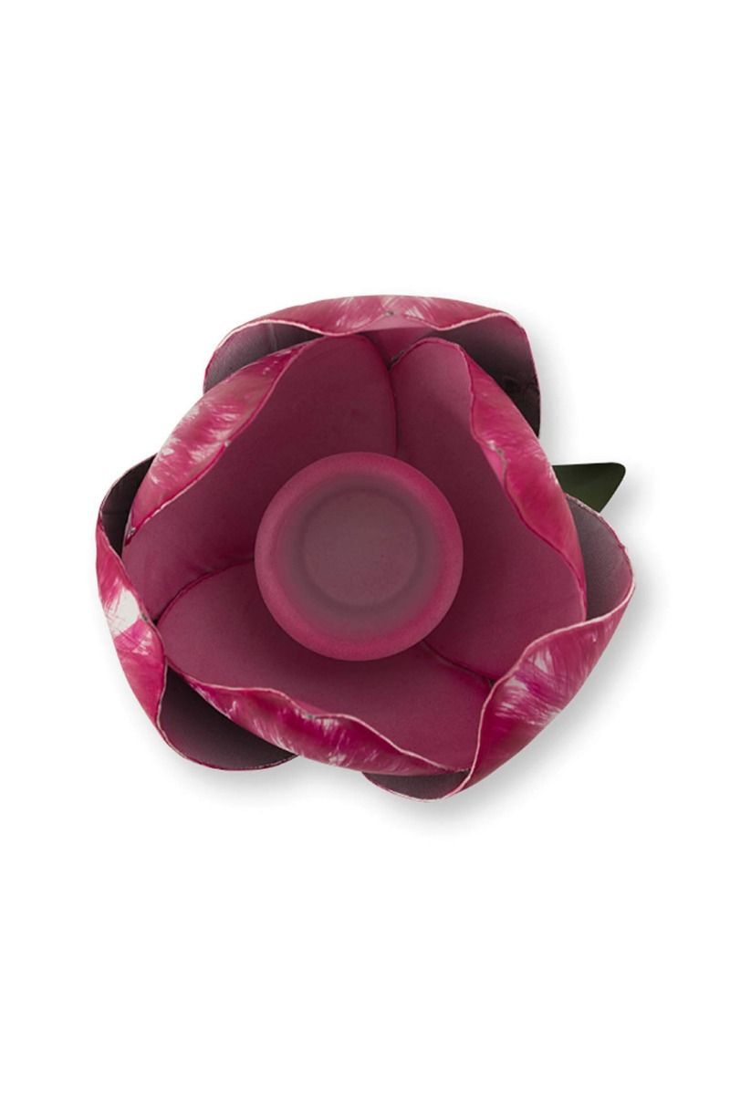 Set/2 Tulpe Kerzenhalter Metall Rosa
