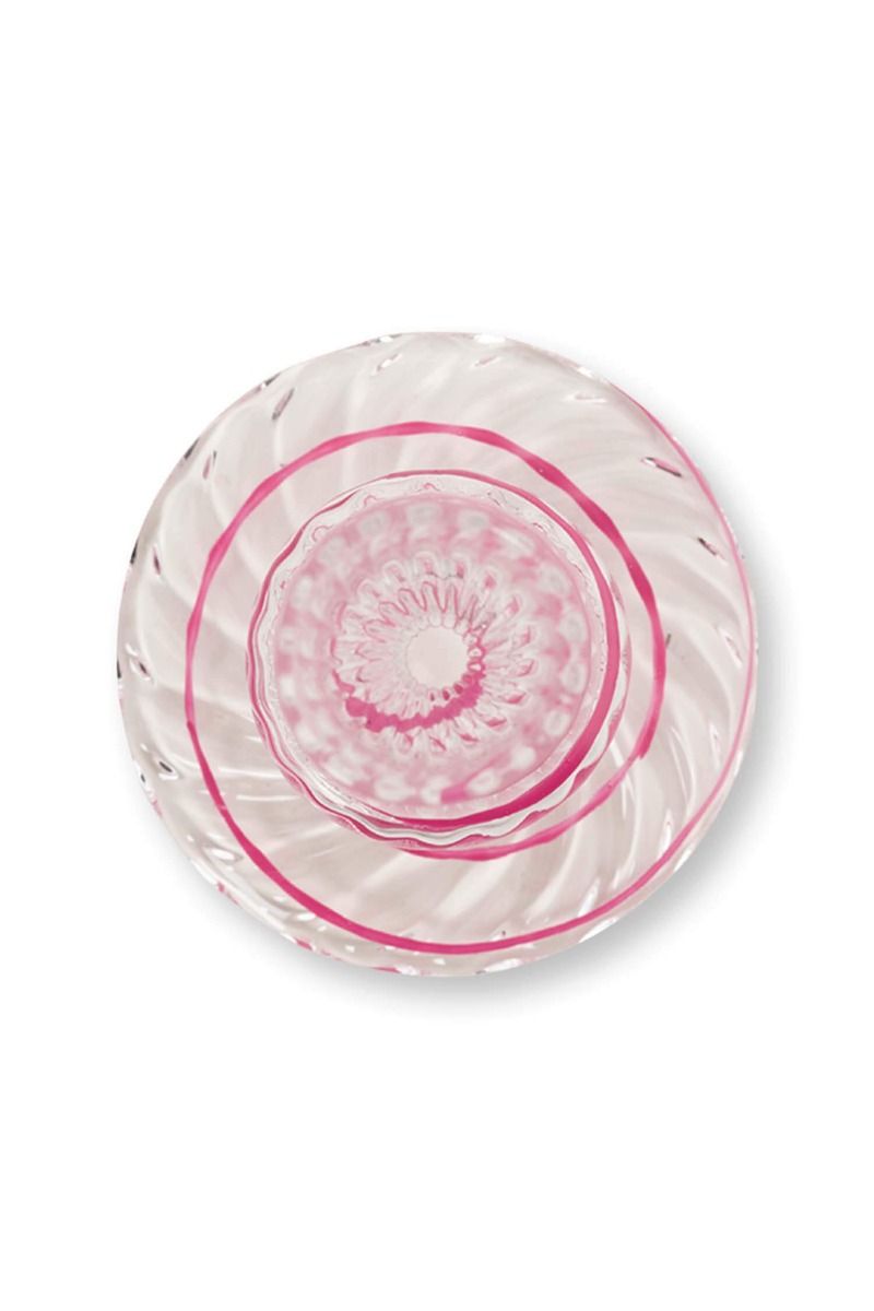 Kerzenständer Glas Strudel Rosa 20cm