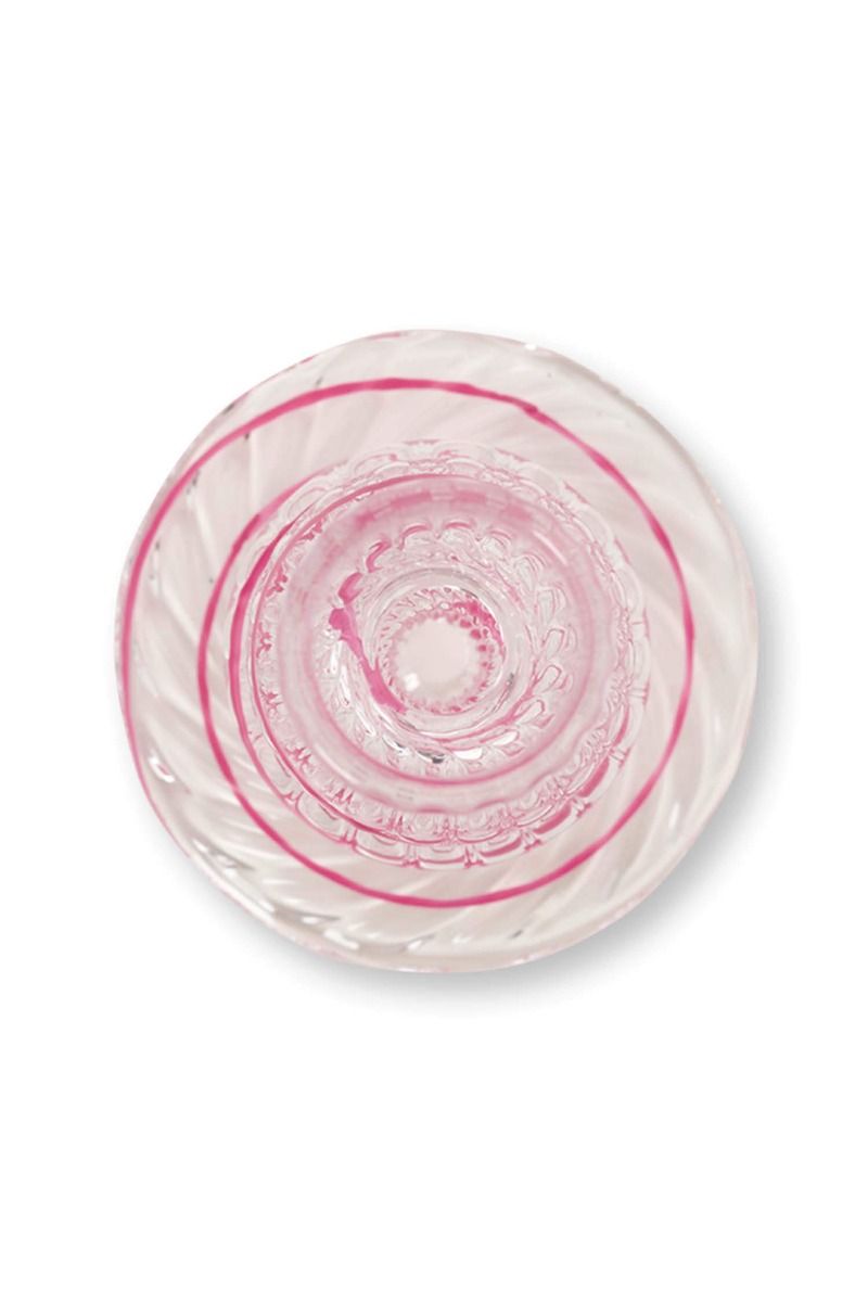 Kerzenständer Glas Strudel Rosa 22cm
