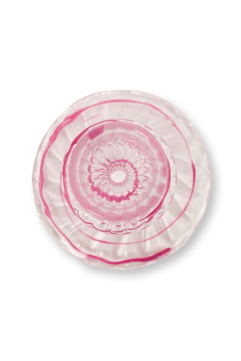 Kerzenständer Glas Strudel Rosa 28cm