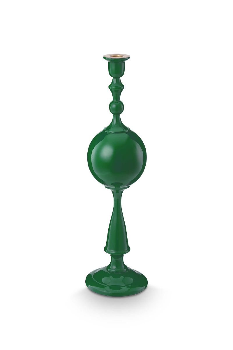 Bougeoir Boule en Métal Vert 44cm