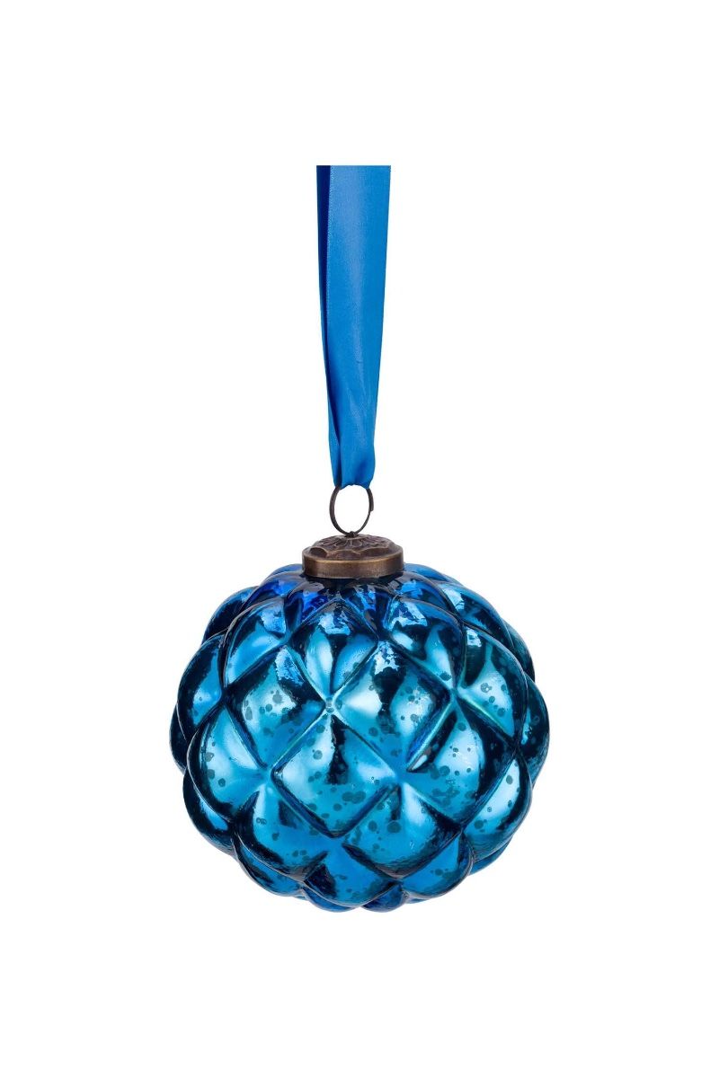 Ornament Glass Dark Blue 12cm
