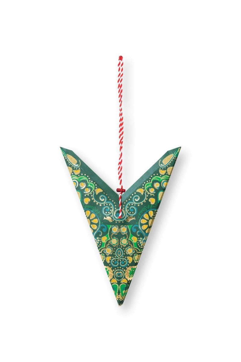 Christmas Star Paper Overall Print Dark Green 60cm