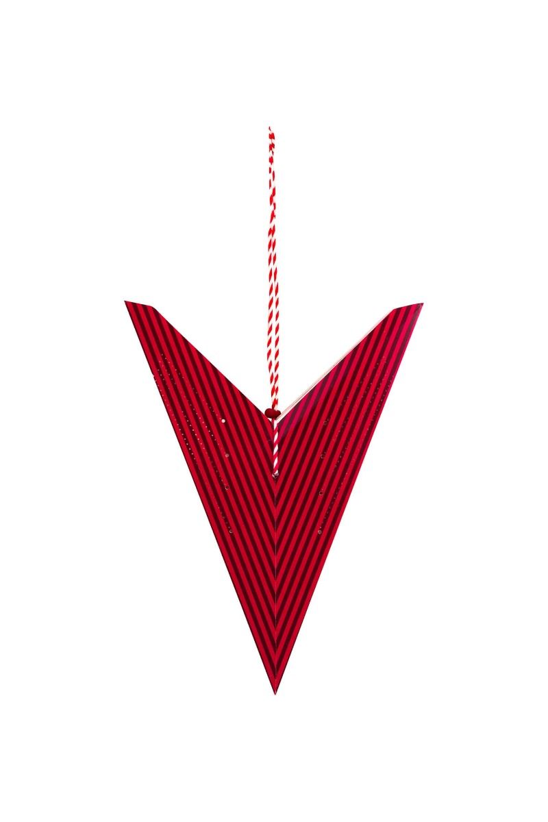 Christmas Star Paper Stripes Dark Red 60cm