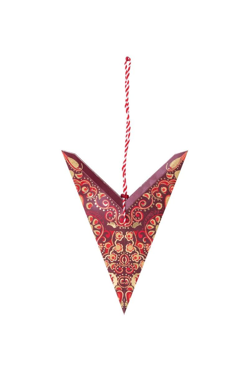 Christmas Star Paper Overall Print Dark Red 60cm