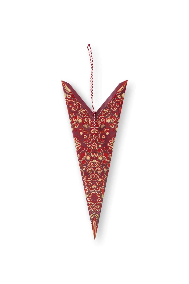 Christmas Star Paper Overall Print Dark Red 110cm