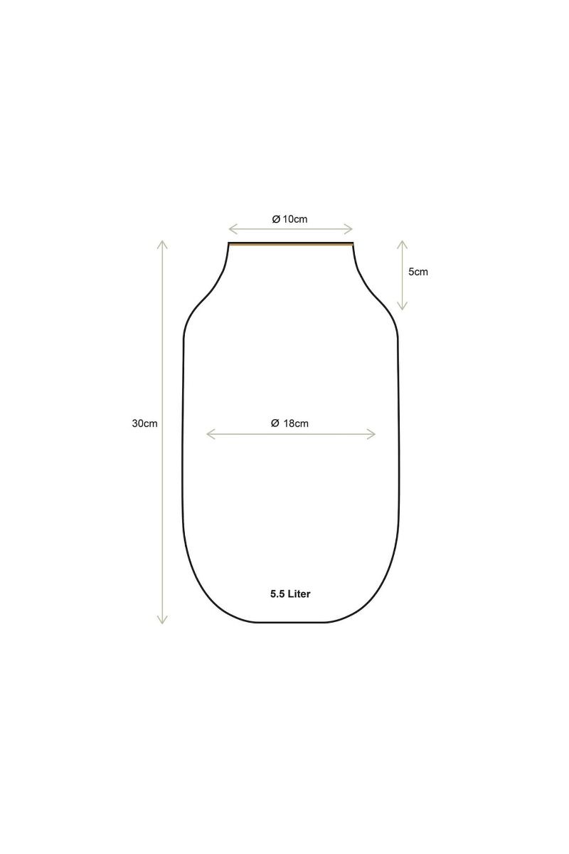 Ovale Metall Vase 30 cm gelb