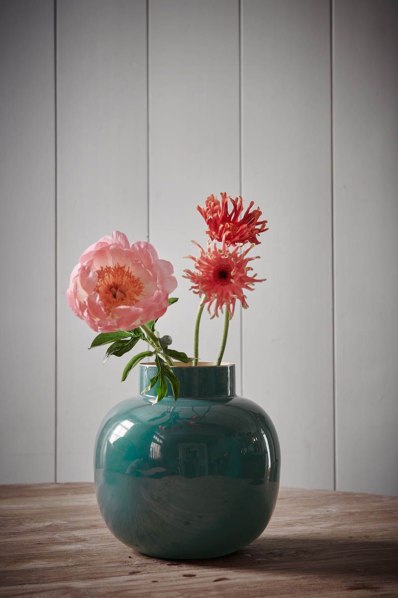 uitdrukking pastel geschenk Round Metal vase Dark Green | Pip Studio the Official website