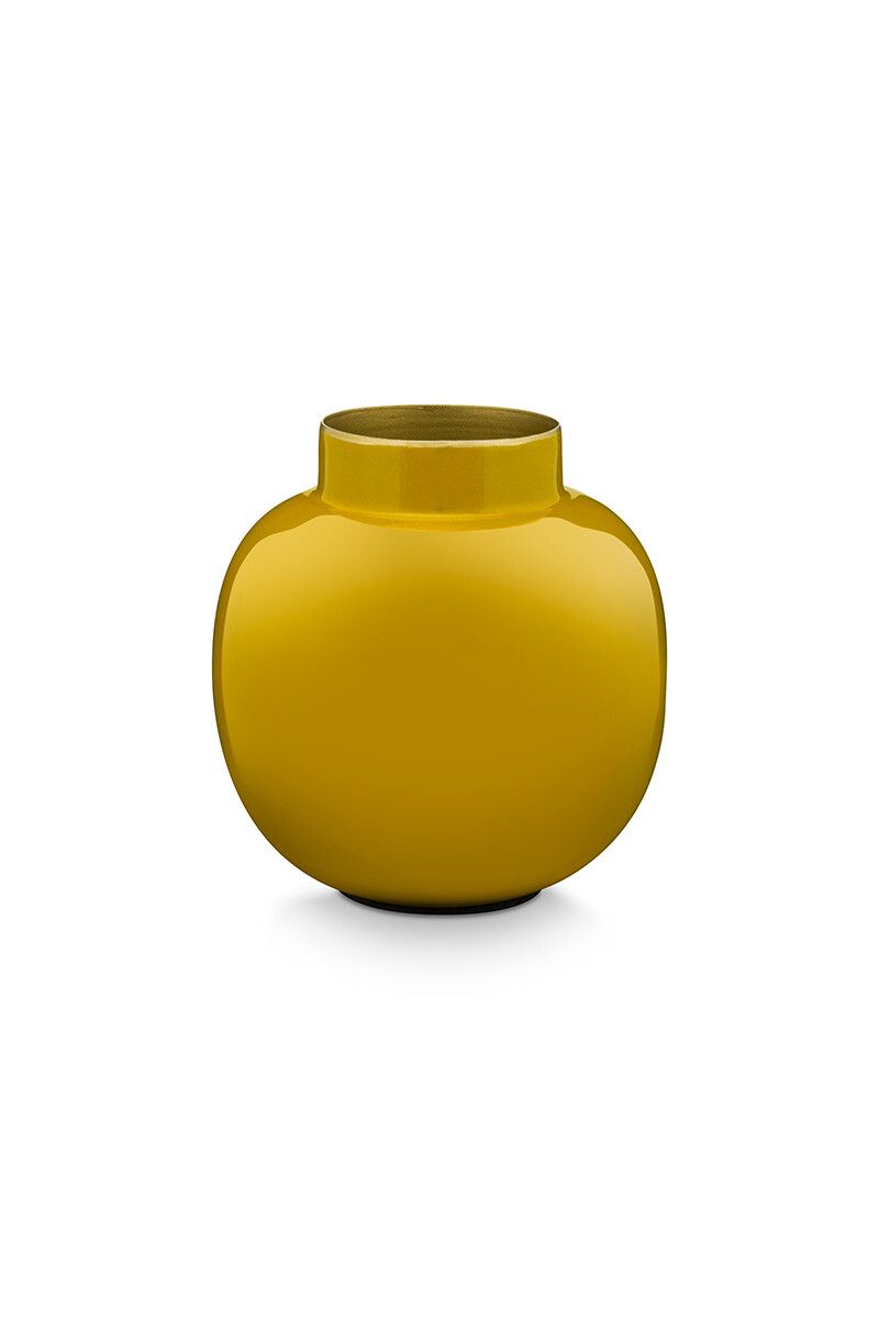 Runde Mini Vase Gelb 10 cm