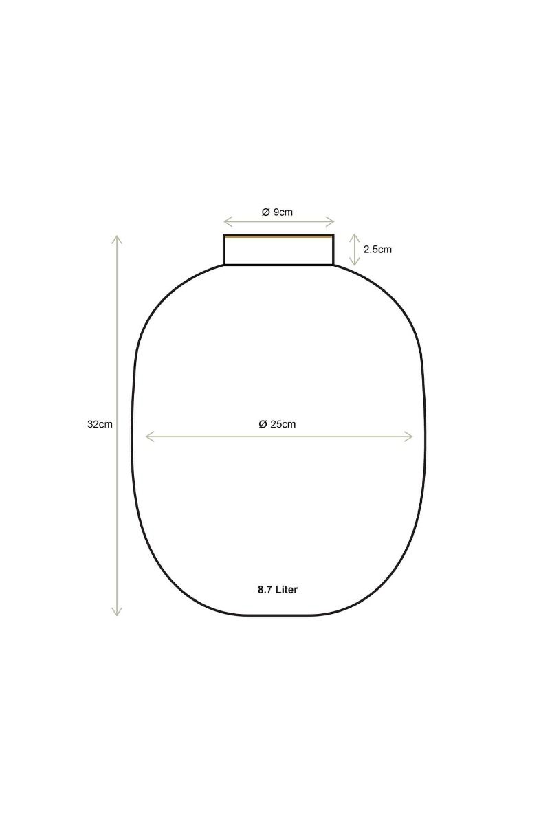 Vase en Métal en Coloris Vert 32 cm