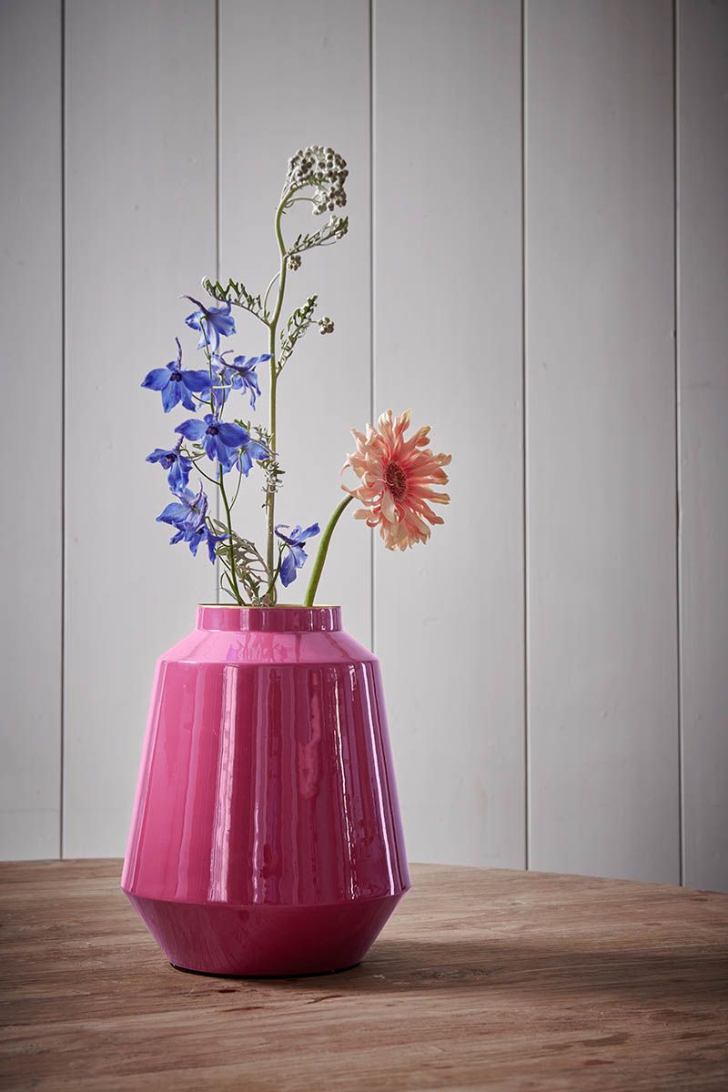 Metal Vase Pink 29 Cm