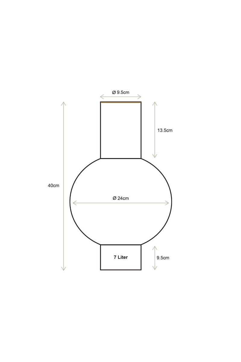 Metalen Vaas Geel 40cm