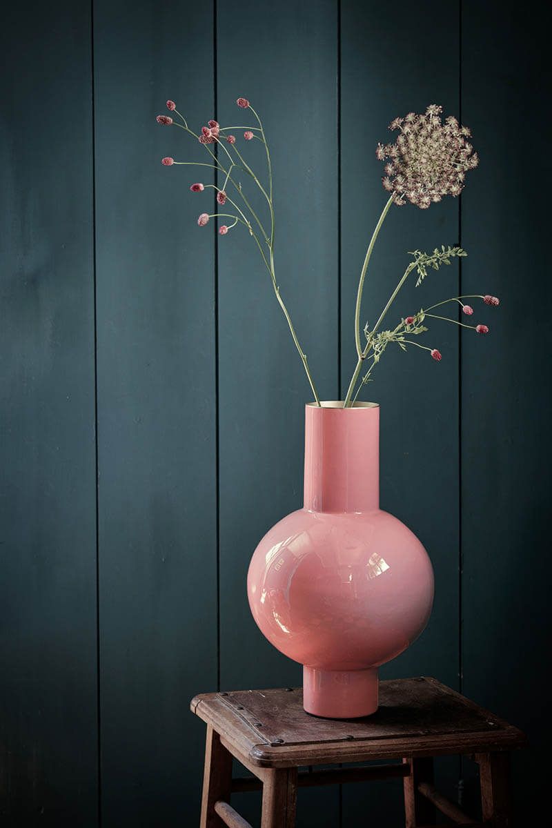 Metal Vase Pink 40cm