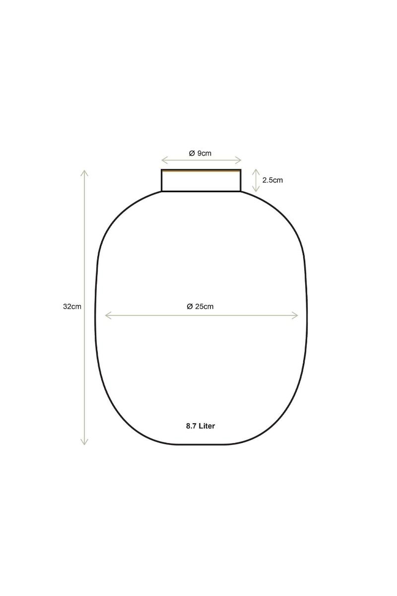 Metalen Vaas Geel 32cm