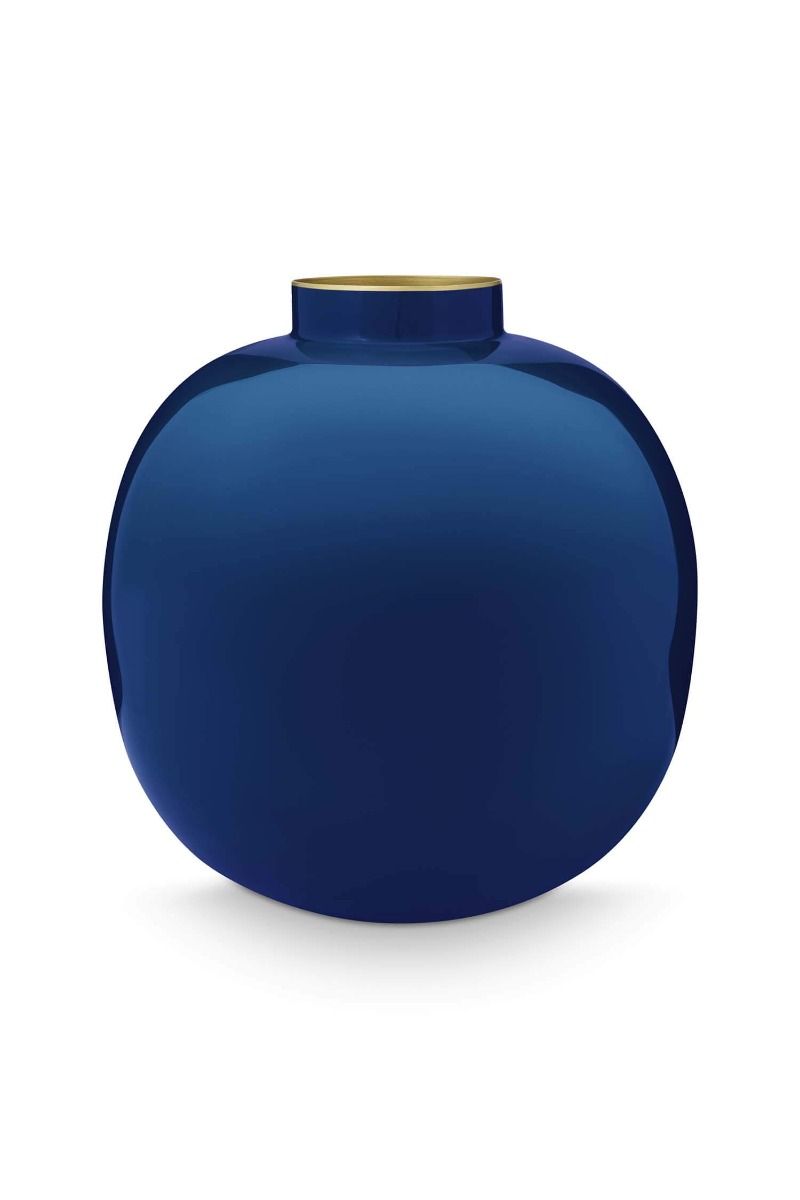 Metal Vase Dark Blue 23 cm