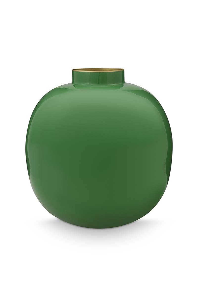 Vase en métal en coloris vert foncé 23 cm