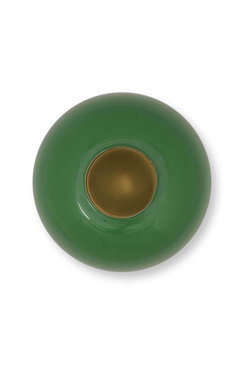 Vase en métal en coloris vert foncé 23cm