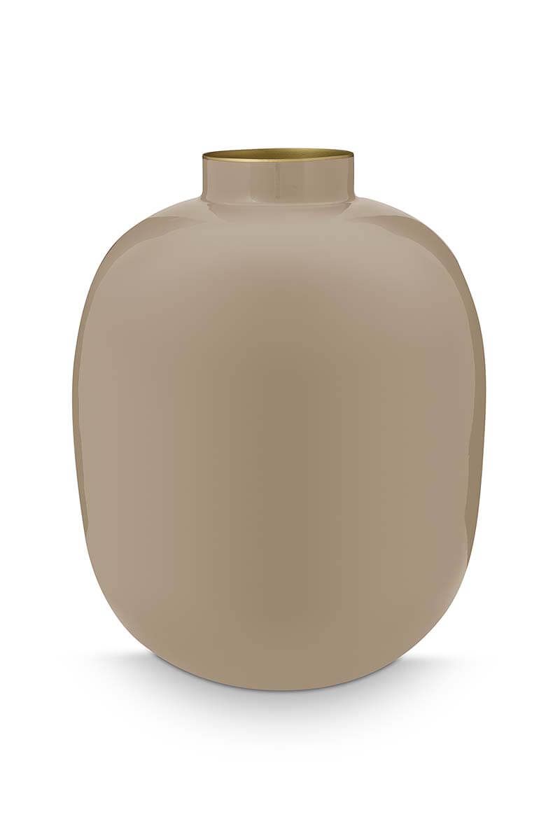 Metal Vase Khaki 32cm