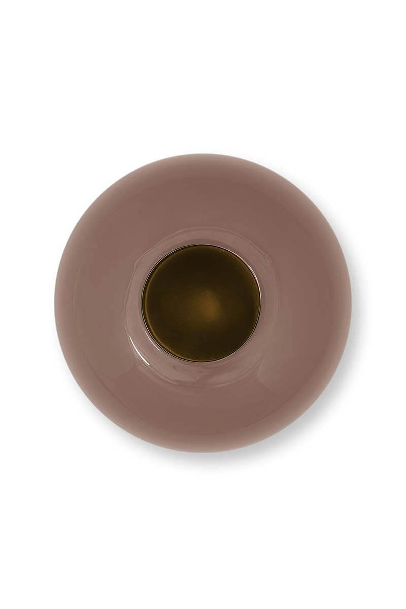 Vase en Métal en Coloris Marron Foncé 23 cm