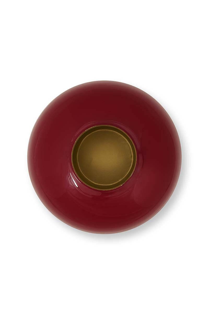 Vase en Métal en Coloris Rouge Foncé 32 cm