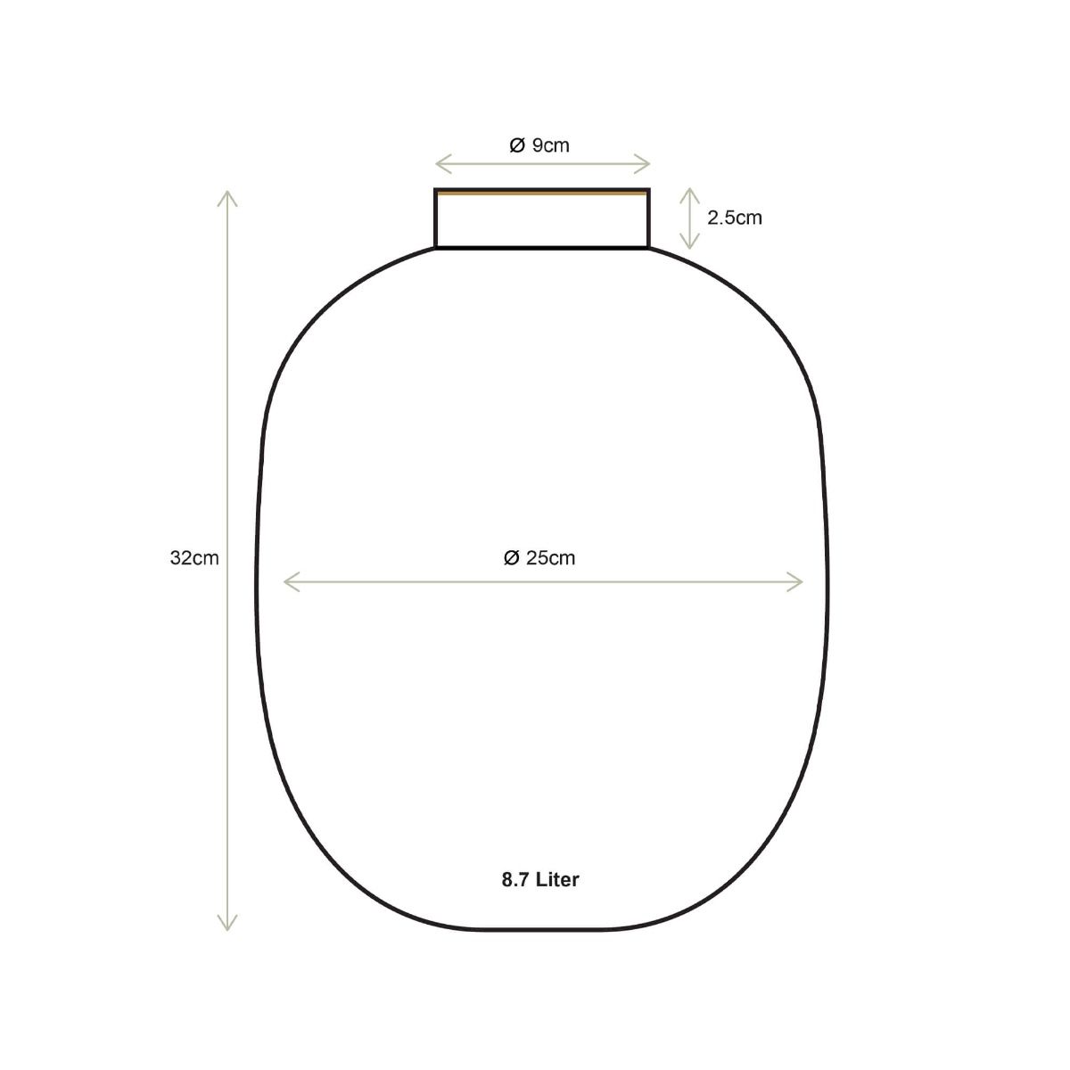 Vase Metal Dots White Gold 32cm