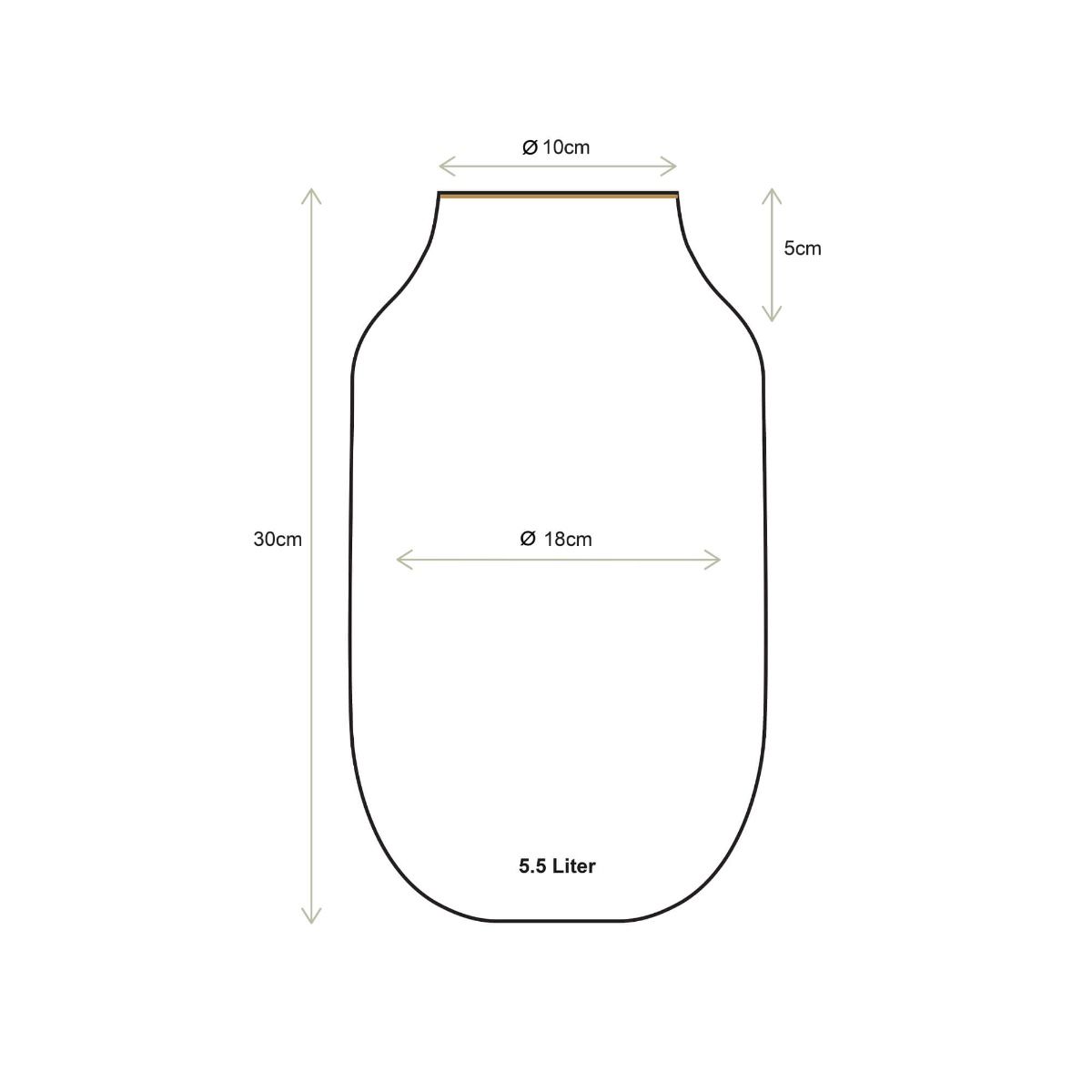 Vase Metal Oval Mid Blue 30cm