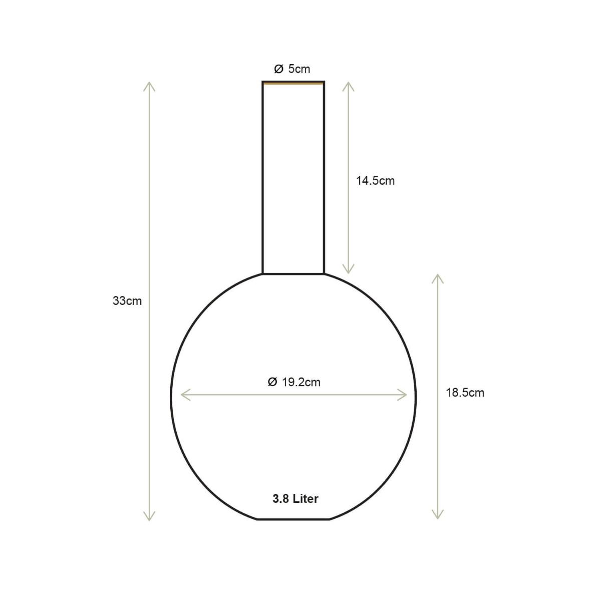 Vase Metal Medium Blue 33cm