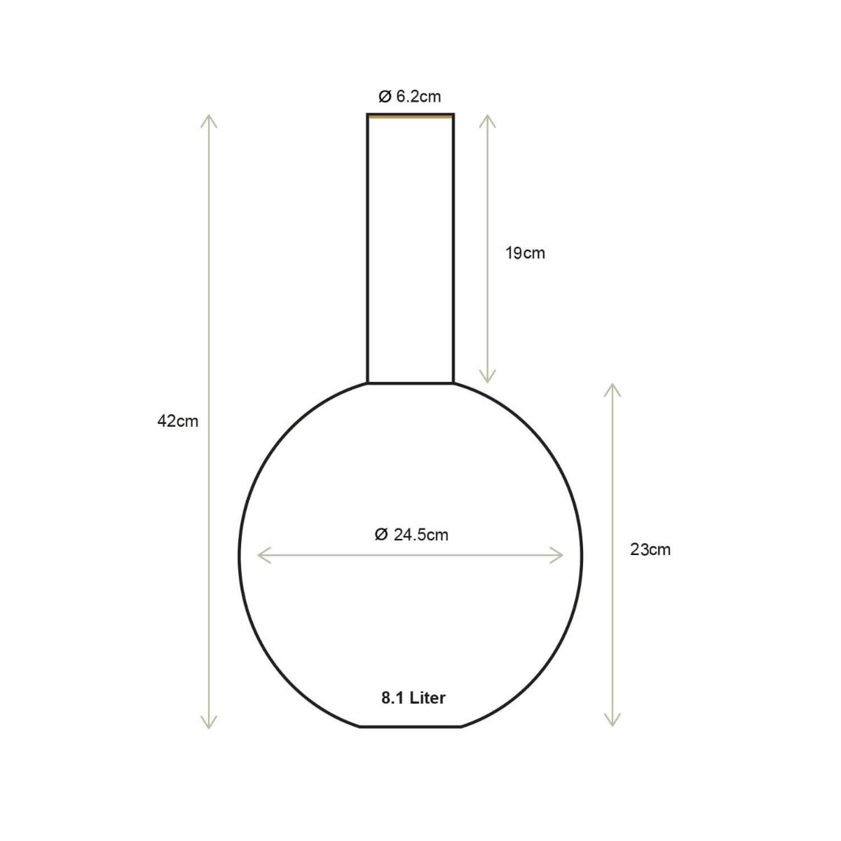 Vase Metal Large Matt Light Blue 42cm