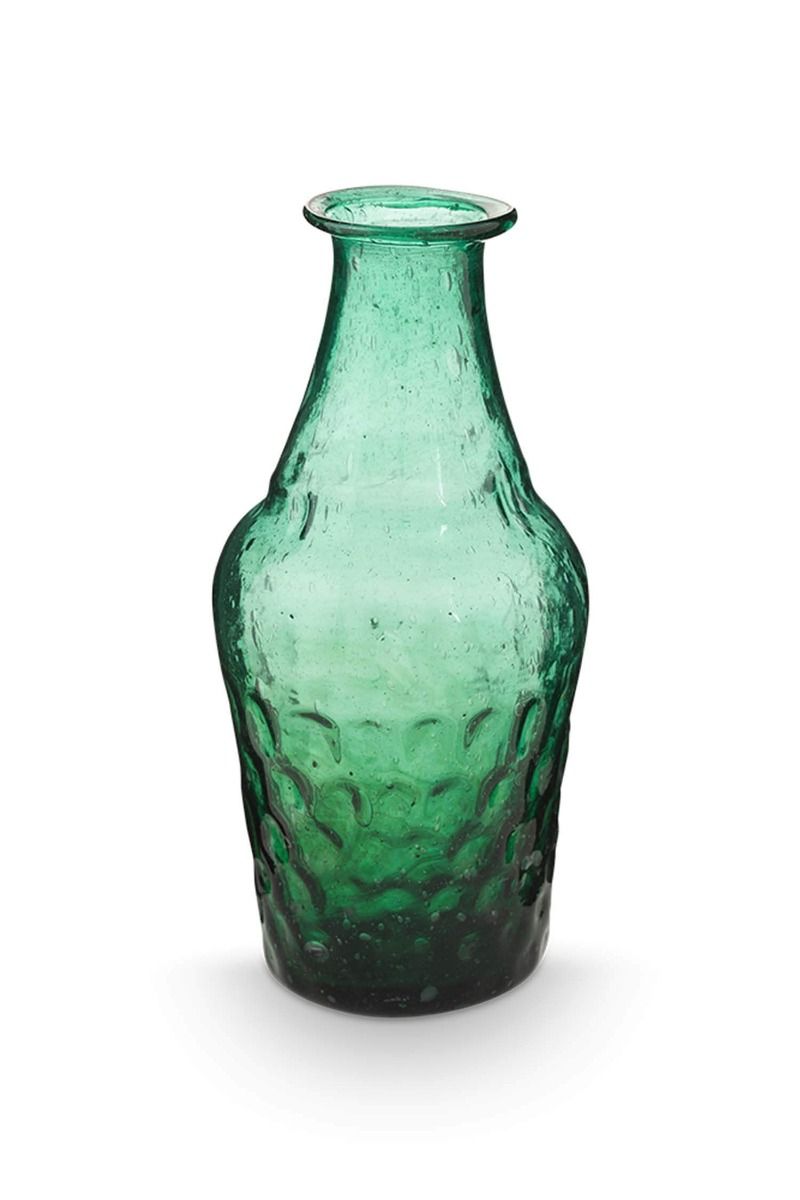 Set/3 Petits Vases en Verre Bleu-Vert