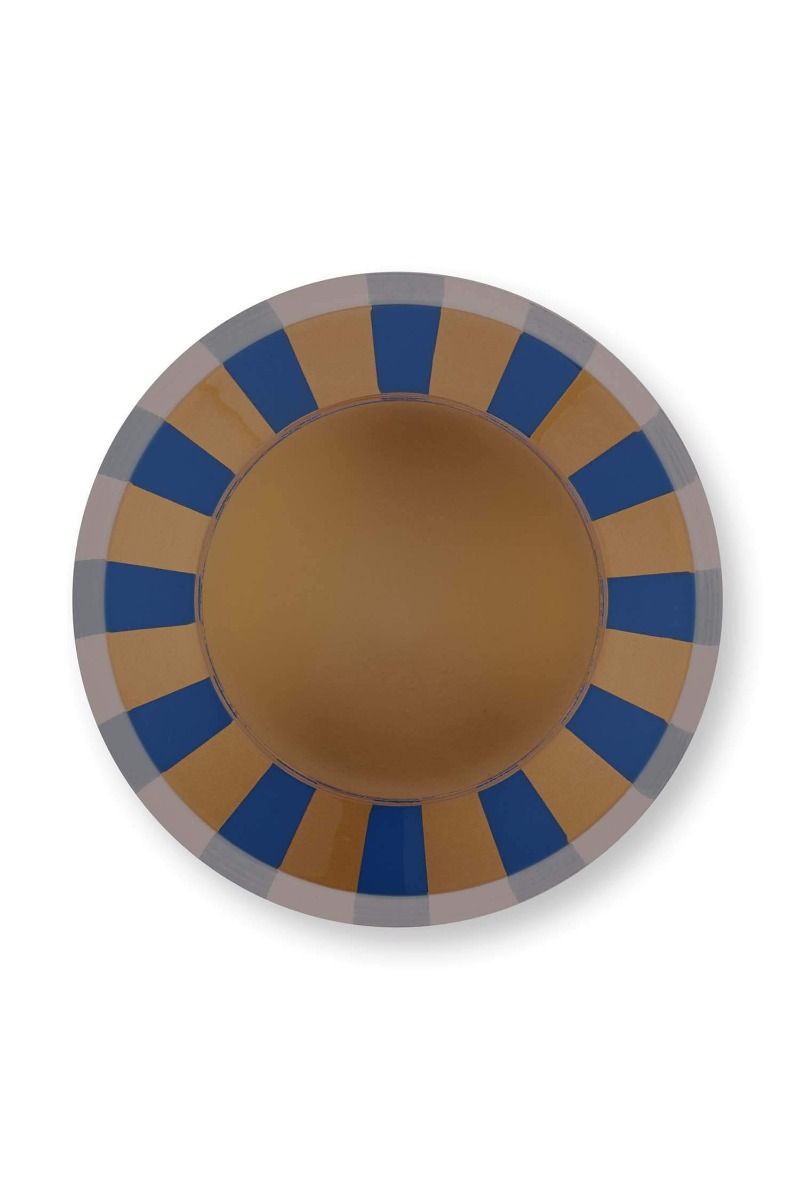 Vaas Metaal Strepen Navy/Goud 29cm