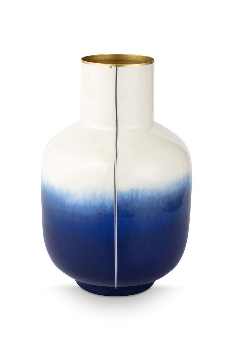 Vase Metall Pip & The Blue Bird Dip Dye Blau 30cm