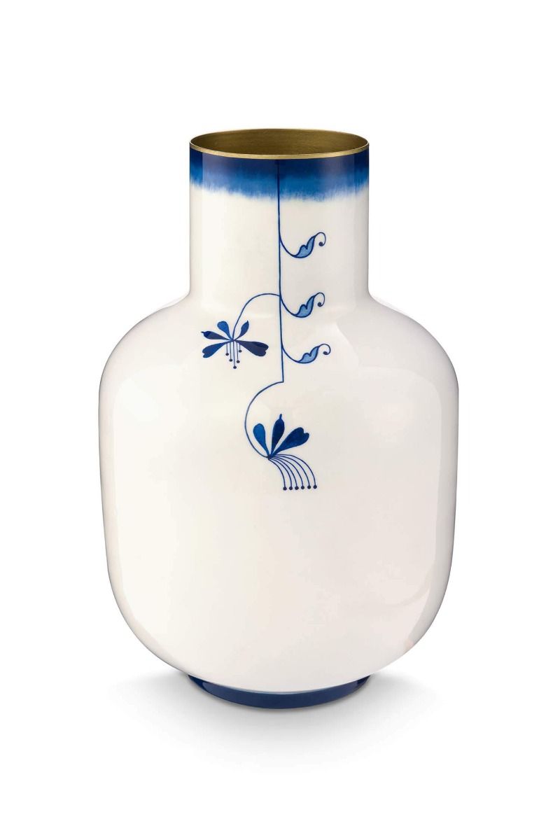 Vase Metall Pip & The Blue Bird Blau 30cm