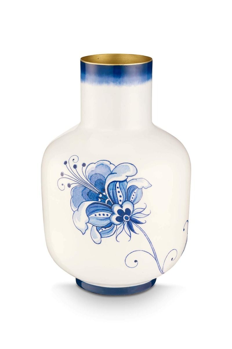Vase Metall Pip & The Blue Bird Blau 36cm
