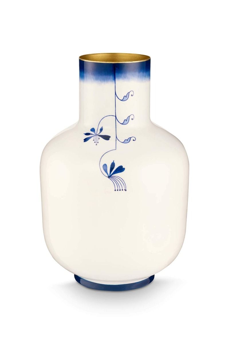 Vase Metall Pip & The Blue Bird Blau 36cm