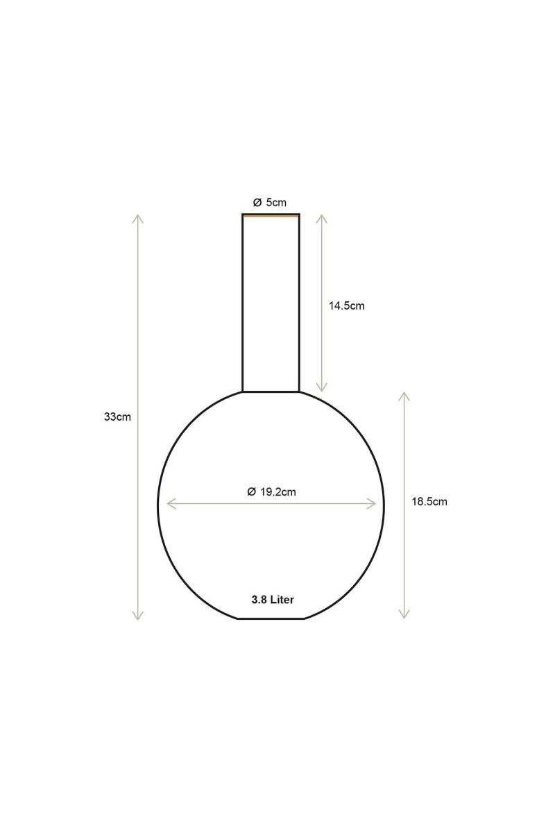 Vaas Metaal Lichtblauw 33cm