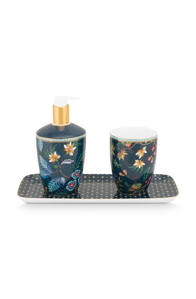 Badkamer Accessoires Set/3 Flowery