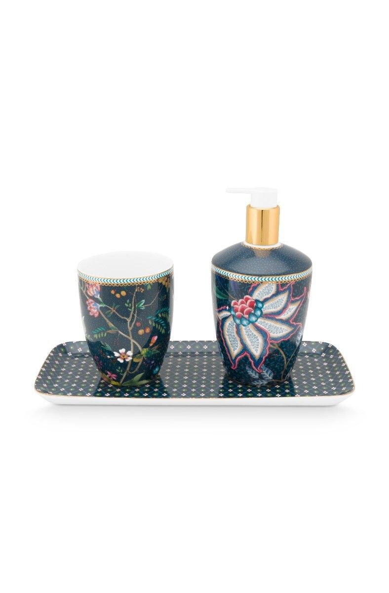 Badkamer Accessoires Set/3 Flowery