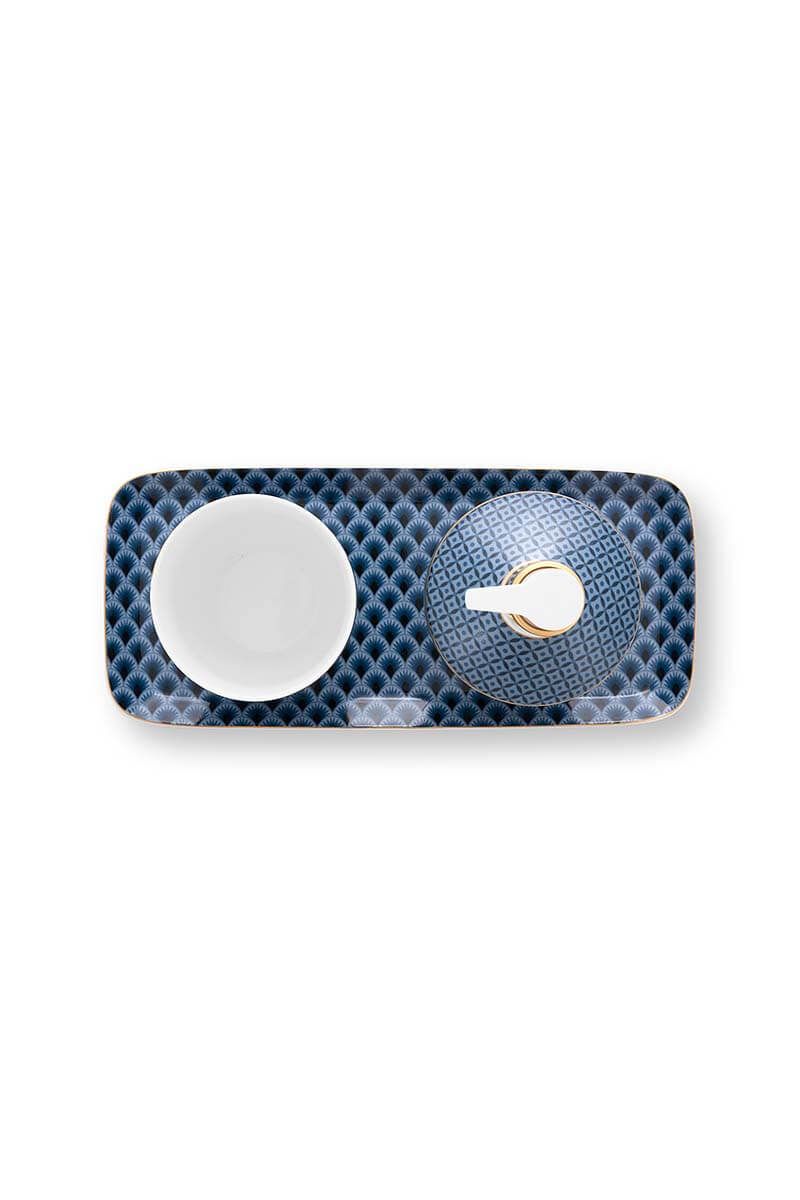 Bathroom Accessories Set/3 Kyoto Festival Blue