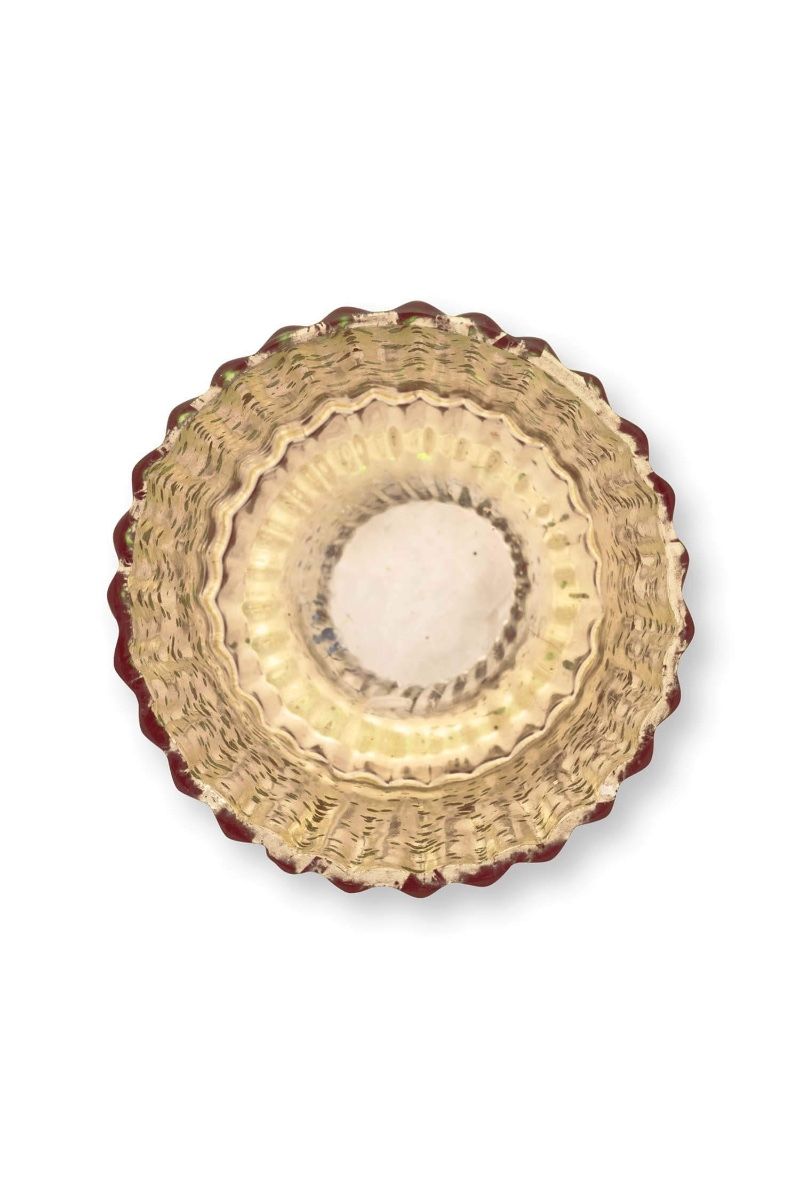 Set/4 Porte/Bougie Verre Bleu 7cm 