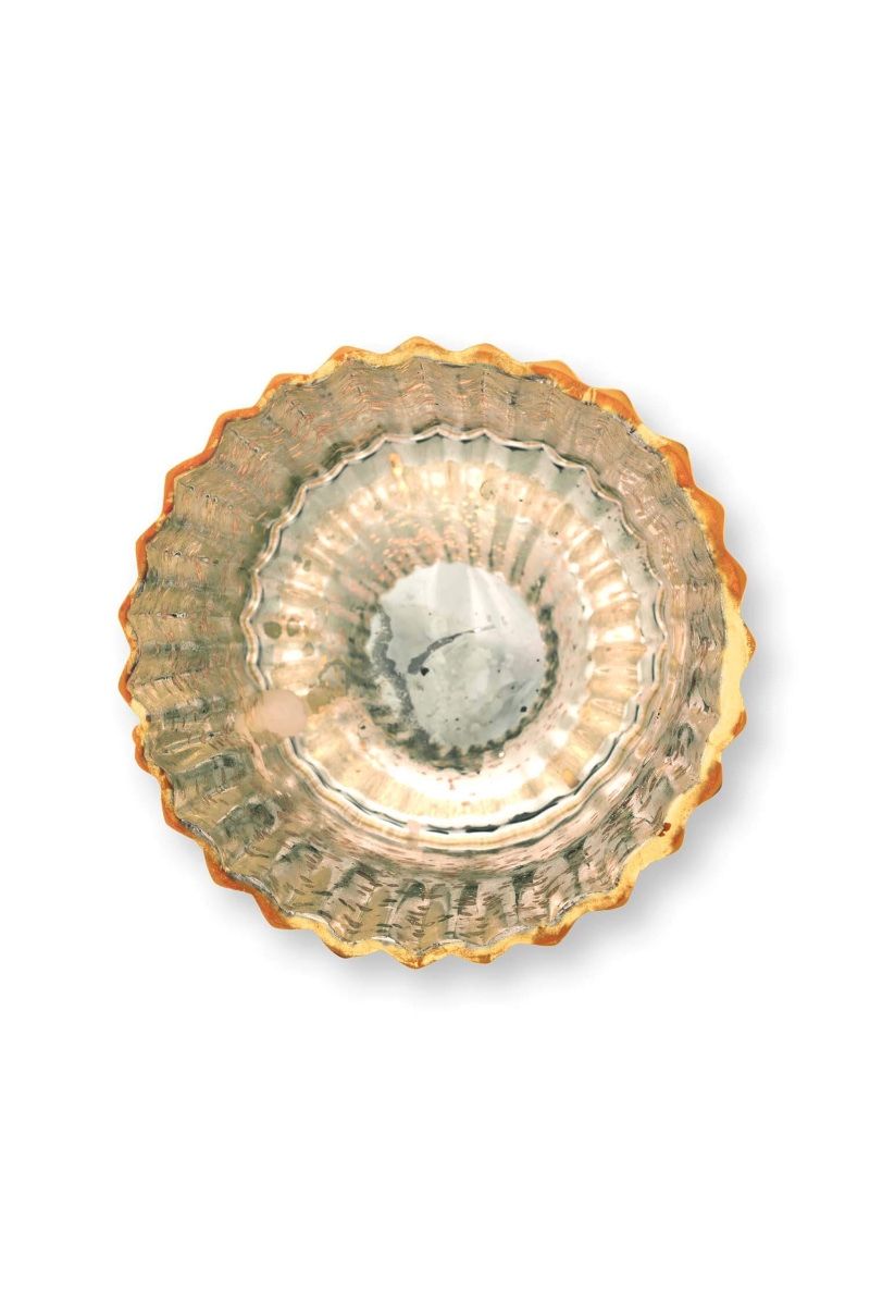 Set/4 Porte/Bougie Verre Rouge 7cm