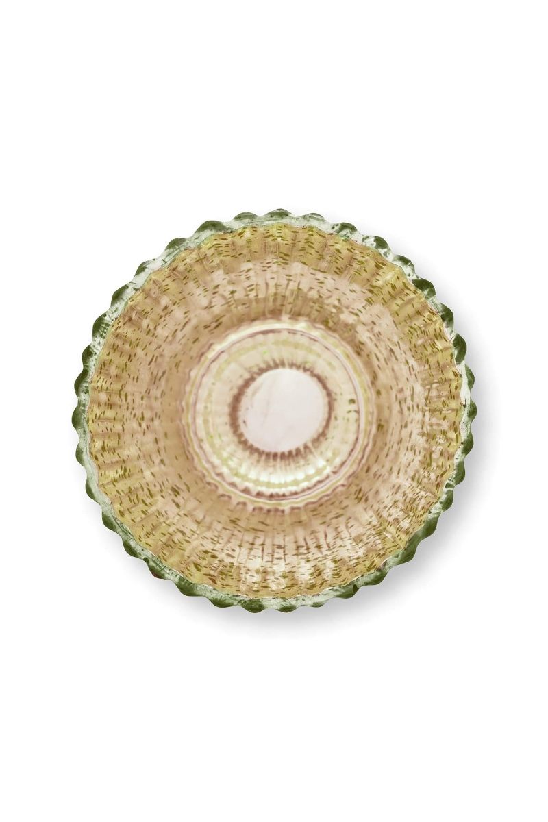 Set/3 Porte/Bougie Verre Bleu 10cm 