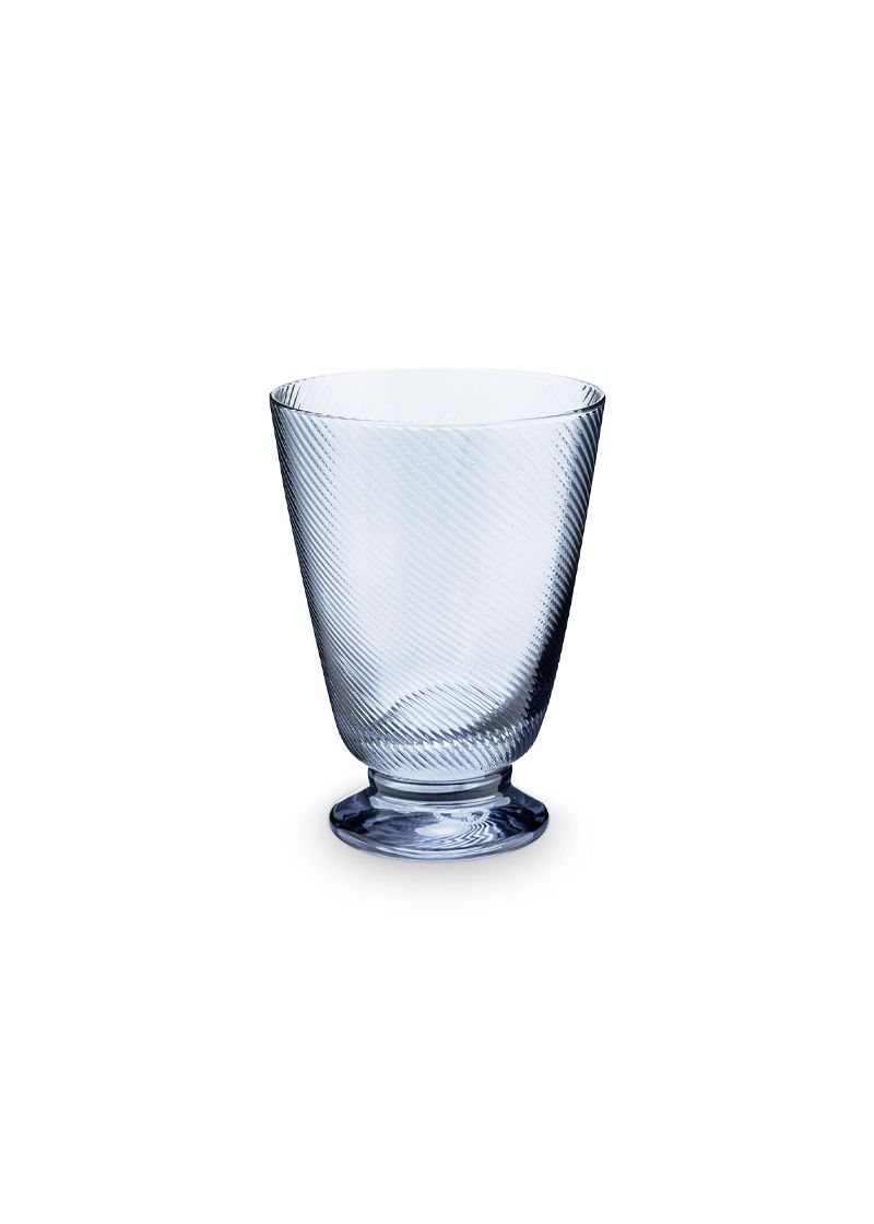 Flower Festival Water Glass Twisted Dark Blue