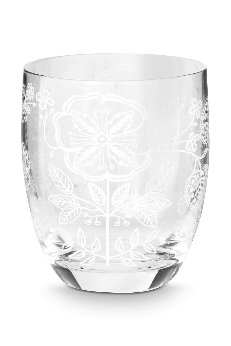 Set/2 Wassergläser Blume Weiss