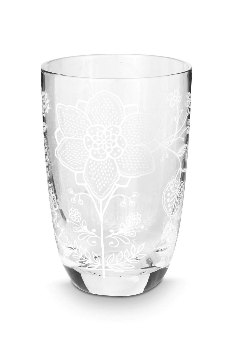 Set/2 Verres à Long Drink Fleur Blanc