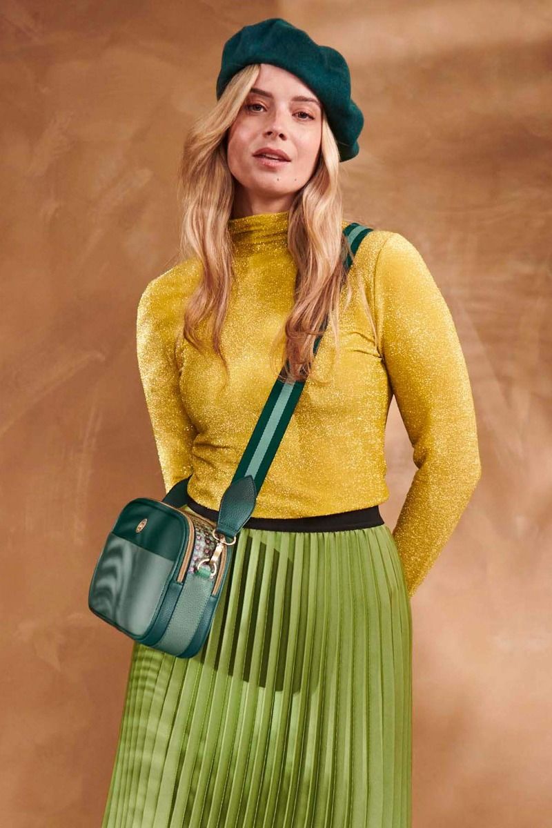 Frida Schultertasche Uni Grün