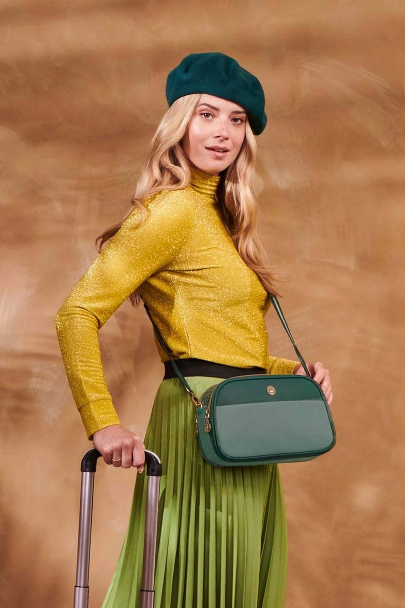 Frida Schultertasche Uni Grün