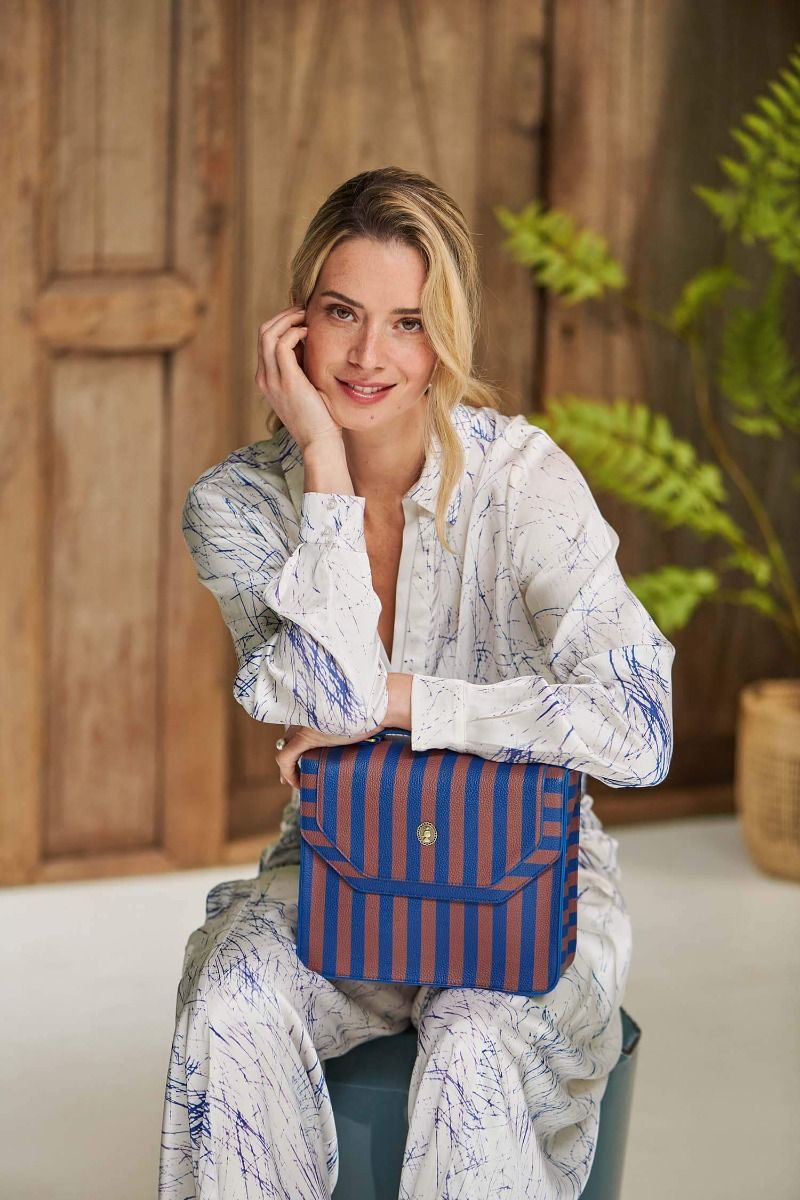 Frances Sac Bandoulièr Moyen Ligne Bleu