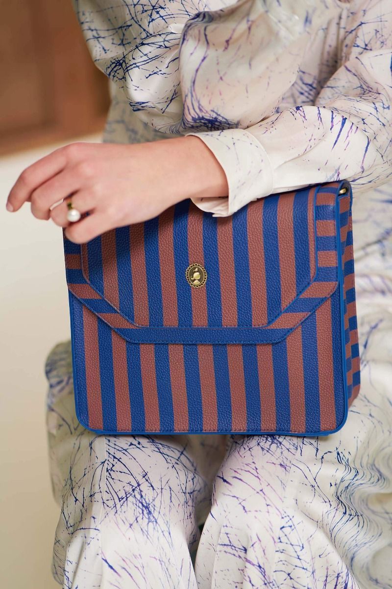 Frances Sac Bandoulièr Moyen Ligne Bleu