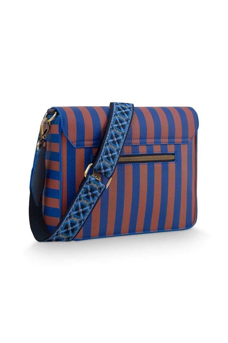 Fenna Schultertasche Mittel Streifen Blau